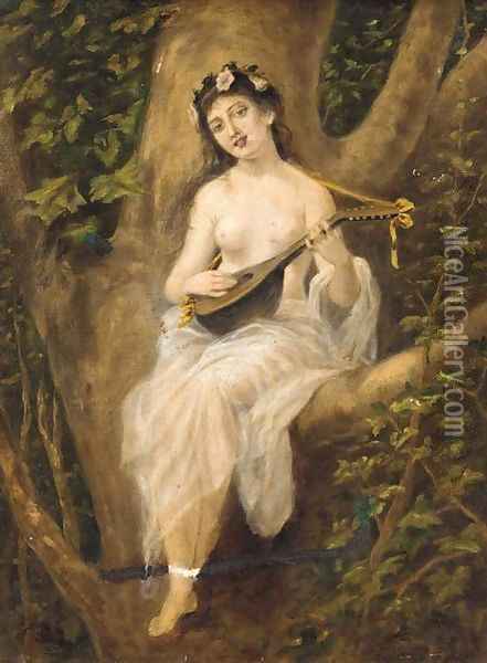 The lute player Oil Painting - English School