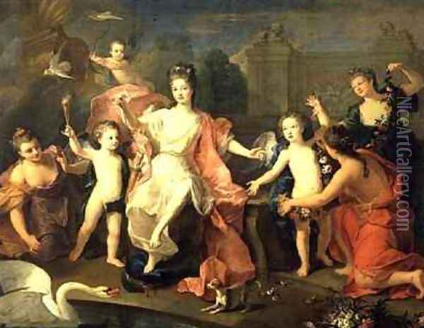 The Duchess of Burgundy and her Children Oil Painting - Pierre Gobert