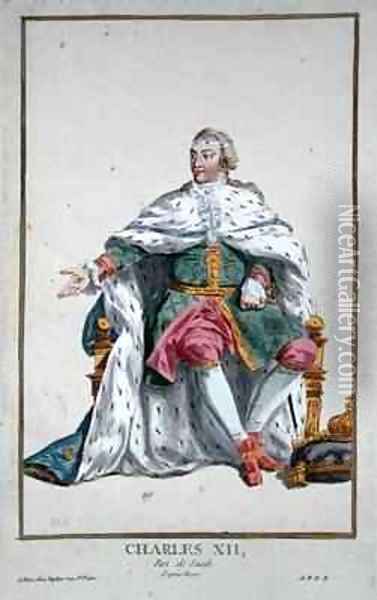 Charles XII 1682-1718 King of Sweden Oil Painting - Pierre Duflos