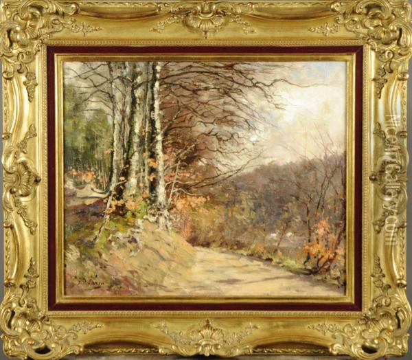 Chemin Au Rouge Cloitre Oil Painting - Joseph Caron