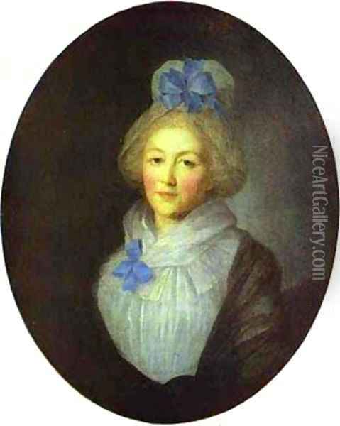 Portrait Of Princess A A Dolgorukaya Nee Bredikhina 1790s Oil Painting - Fedor Rokotov