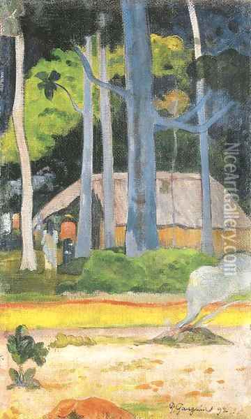 Cabane sous les arbres Oil Painting - Paul Gauguin