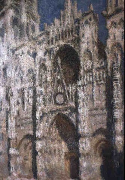 La Cathedrale De Rouen, Effet D'apres-midi (le Portail, Plein Soleil) Oil Painting - Claude Monet