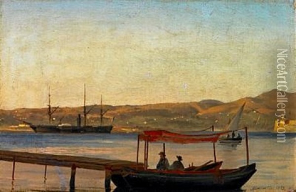 Scenery From Marseille Oil Painting - Emanuel Larsen