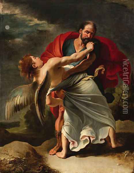 Jacob wrestling with the Angel Oil Painting - Sir Peter Paul Rubens