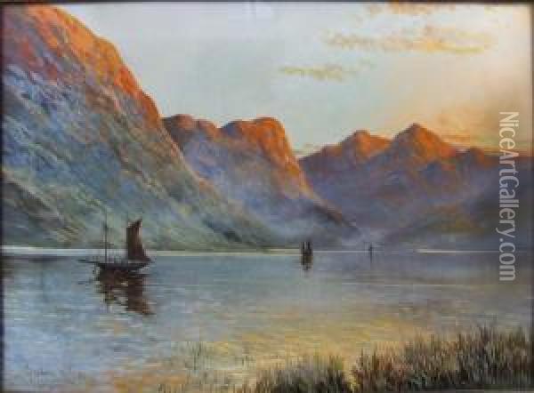 Sunset Over Ullswater Oil Painting - Graham Williams