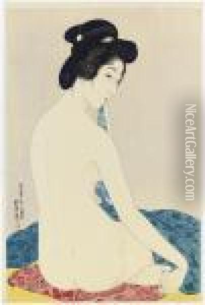 Yokugo No Onna (woman After A Bath), 1920.7 Oil Painting - Goyo Hashiguchi
