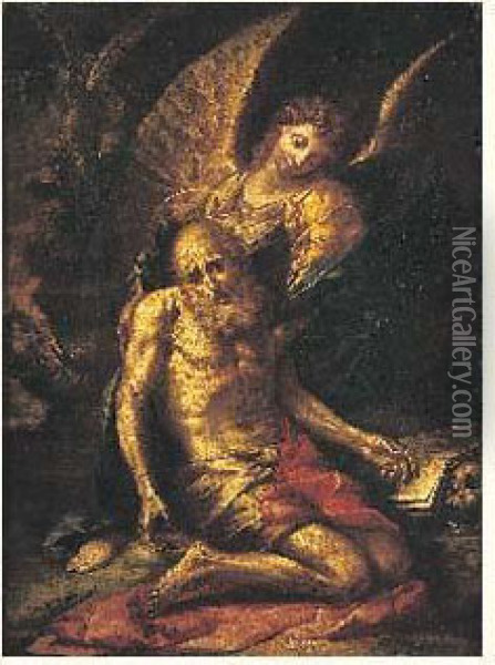 Saint Jerome Oil Painting - Pier Francesco Morazzone