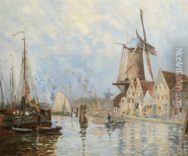 Paysage Hollandais Oil Painting - Maurice Francois Auguste Courant