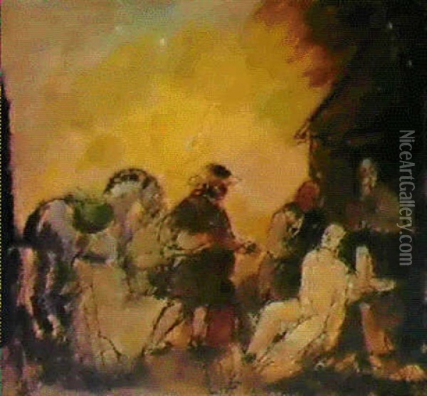 Le Bon Samaritain Oil Painting - Charles Dufresne