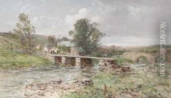 Post Bridge, Dartmoor Oil Painting - Charles Branwhite