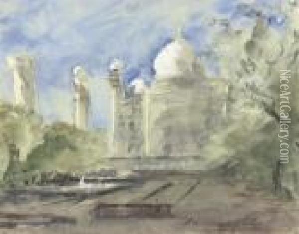 A Temple At Aurangabad Oil Painting - Hercules Brabazon Brabazon