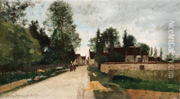 Chemin-de-marlotte Oil Painting - Oscar Toerna