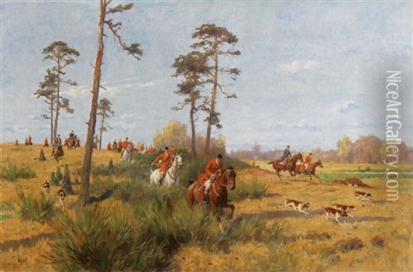 The Hunt Oil Painting - Georg Karl Koch
