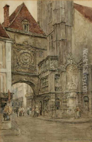 Vue De Le Gros-horloge, Rouen Oil Painting - Jules Lessore