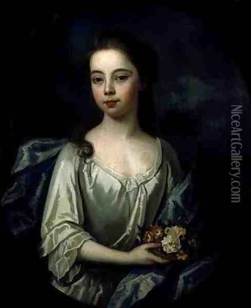 Mary Joanna Rivett Cutts 1707-64 Wife of Colonel Charles Russell Oil Painting - Thomas Hudson