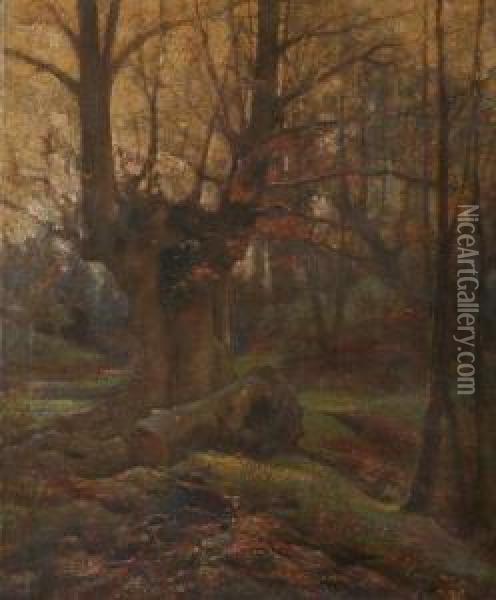 Late Autumn Landscape Oil Painting - Frederic Yates