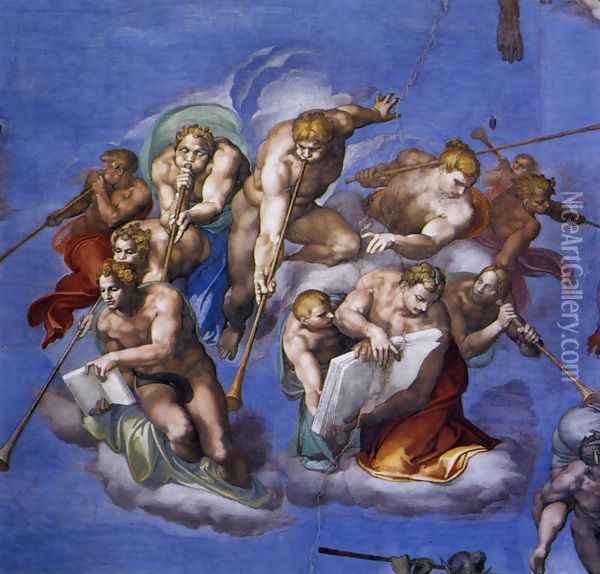 Last Judgment (detail-5) 1537-41 Oil Painting - Michelangelo Buonarroti