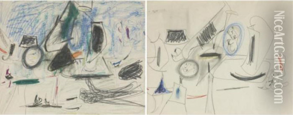Untitled (double Sided Drawing) Oil Painting - Arshile Gorky