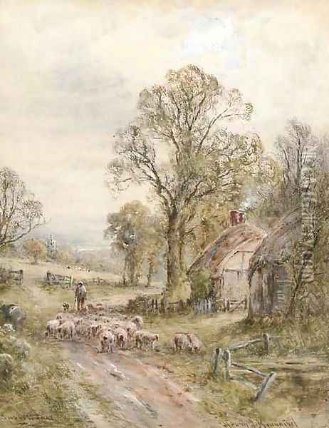 A country lane Oil Painting - Henry John Kinnaird