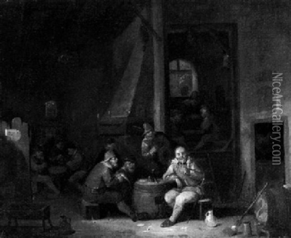 Zechende Bauern In Einer Schanke Oil Painting - Egbert van Heemskerck the Younger