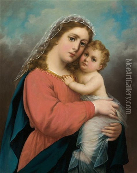 Madonna Mit Kind Oil Painting - Franz Russ the Elder