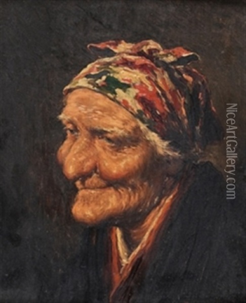 Pareja De Ancianos (pair) Oil Painting - Roman Arregui