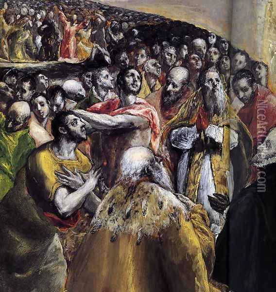 The Adoration of the Name of Jesus (detail 1) 1578-80 Oil Painting - El Greco (Domenikos Theotokopoulos)