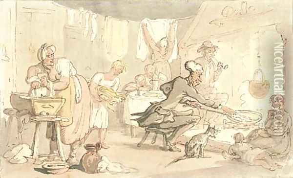 Dr. Syntax at a country inn Oil Painting - Thomas Rowlandson
