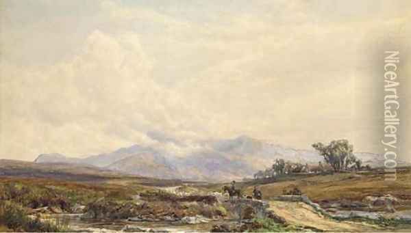 Figures on a highland track Oil Painting - Samuel Bough