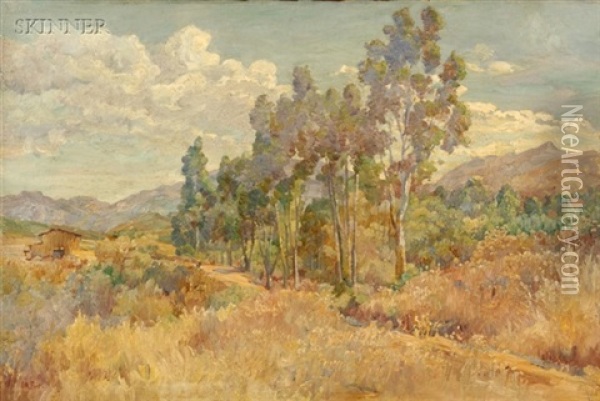 Late Afternoon/a Western Scene Oil Painting - Charles Arthur Fries
