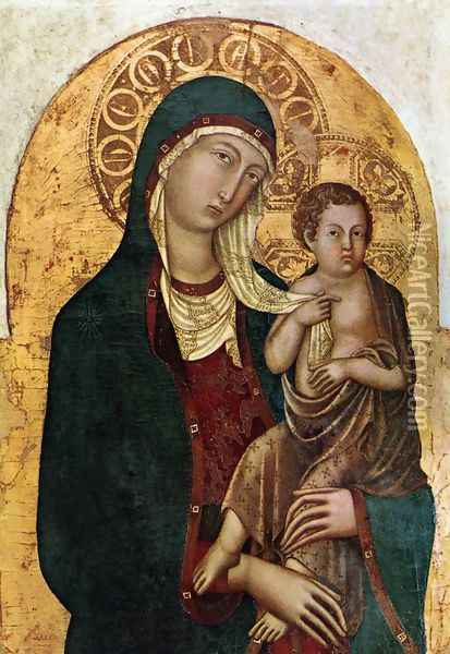 Virgin with Child c. 1336 Oil Painting - Niccolo Di Segna
