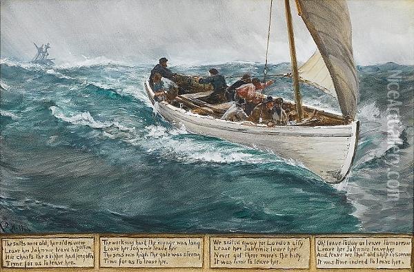 'a Sea Chanty' (sic) Oil Painting - Charles Napier Hemy