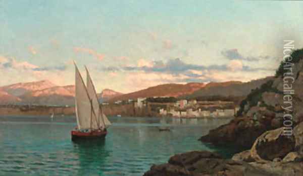 On the Neapolitan Coast Oil Painting - Italian School