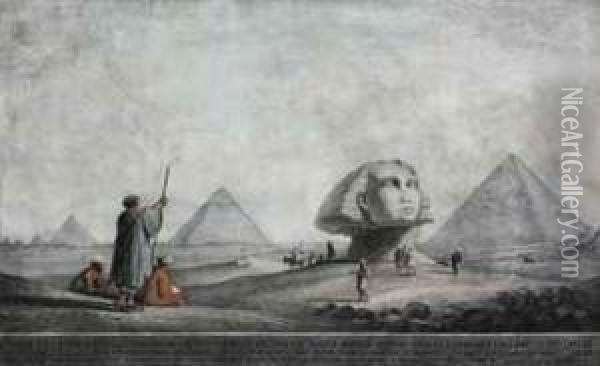 The Pyramids At Ghiza Oil Painting - Luigi Mayer