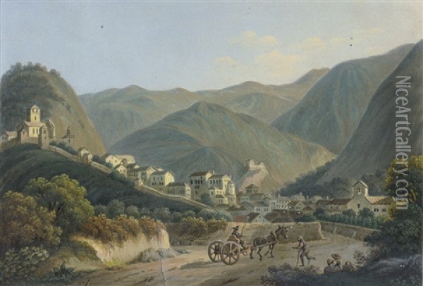 Blick Auf Die Stadt Feltre In Der Provinz Belluno In Venetien Oil Painting - Franz Jaschke