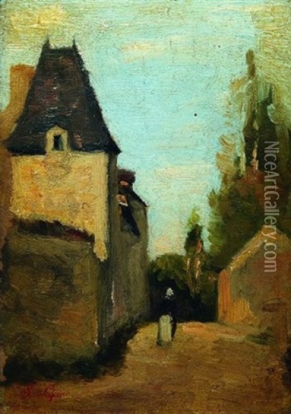 Ruelle De Village Animee Oil Painting - Stanislas Lepine