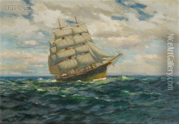 Ship On The High Seas Oil Painting - Louis D. Norton