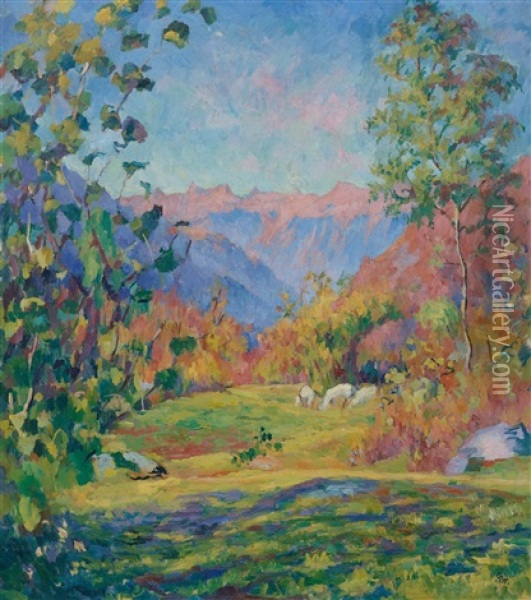 Herbstmorgen Oil Painting - Giovanni Giacometti