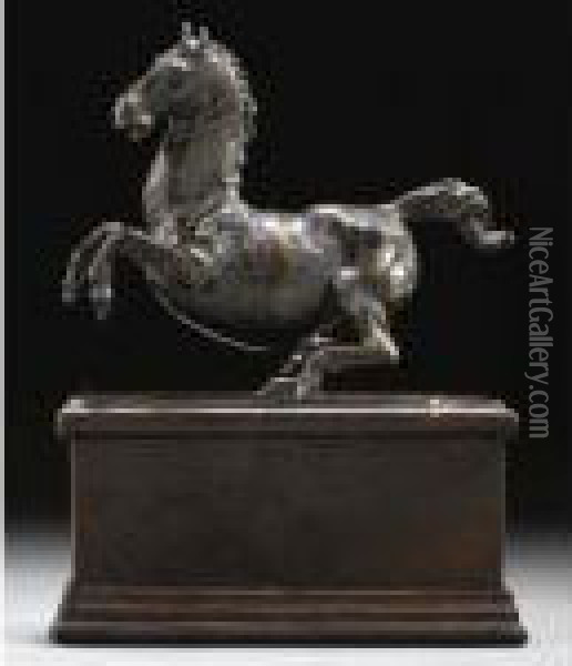 A Bronze Rearing Horse Oil Painting - Leonardo Da Vinci
