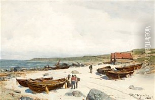Strandparti Fra Jaeren Oil Painting - Nicolai Martin Ulfsten