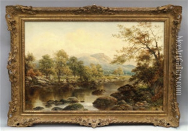 The Llugwy, Betws-y-coed Oil Painting - William Henry Mander