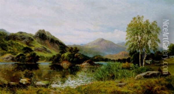 Rydal Water, Keswick Oil Painting - Joseph Paul Pettitt