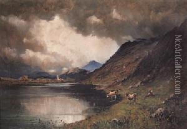 Lago Alpino Oil Painting - Giuseppe Buscaglione
