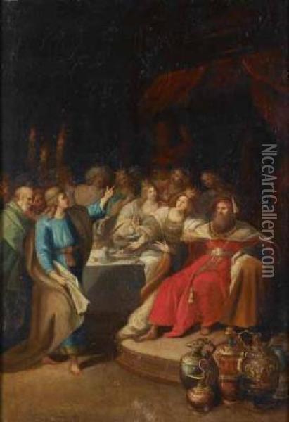 Il Banchetto Di Baldassare Oil Painting - Frans II Francken