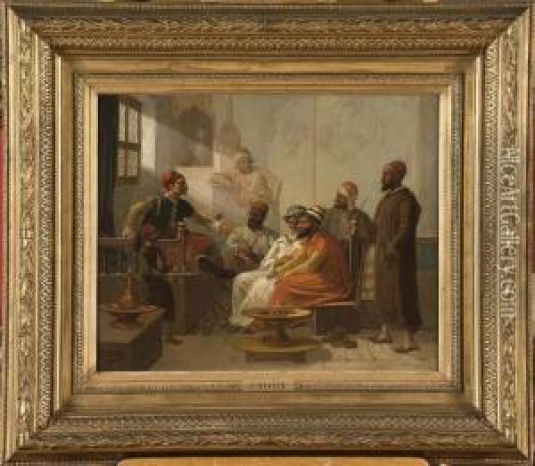 Fumeurs Ottomans Dans Un Interieur Oil Painting - Julius Josephus Gaspard Starck