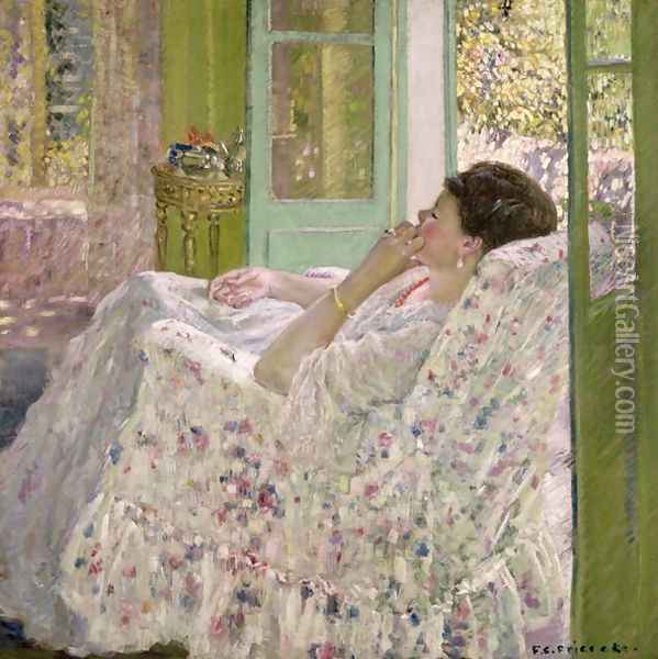 Afternoon - Yellow Room, 1910 Oil Painting - Frederick Carl Frieseke