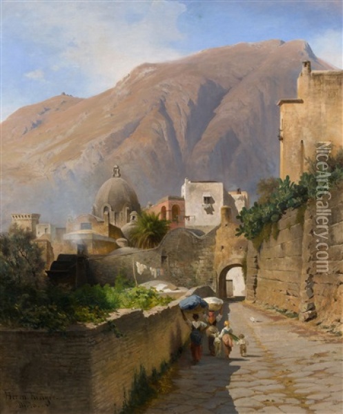 Auf Capri Oil Painting - Hermann (August) Kruger