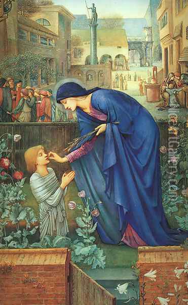 The Prioress' Tale Oil Painting - Sir Edward Coley Burne-Jones
