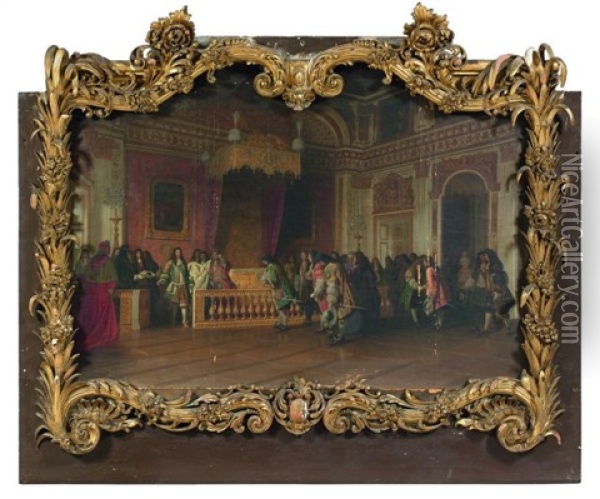 Le Lever De Louis Xiv A Versailles Oil Painting - Reinhard Sebastian Zimmermann